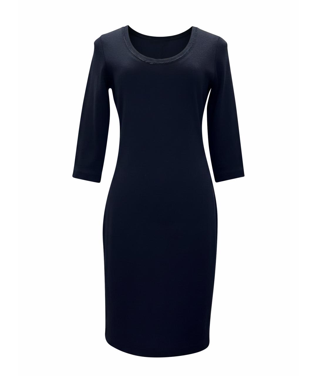 HUGO BOSS Темно-синее шерстяное повседневное платье, фото 1