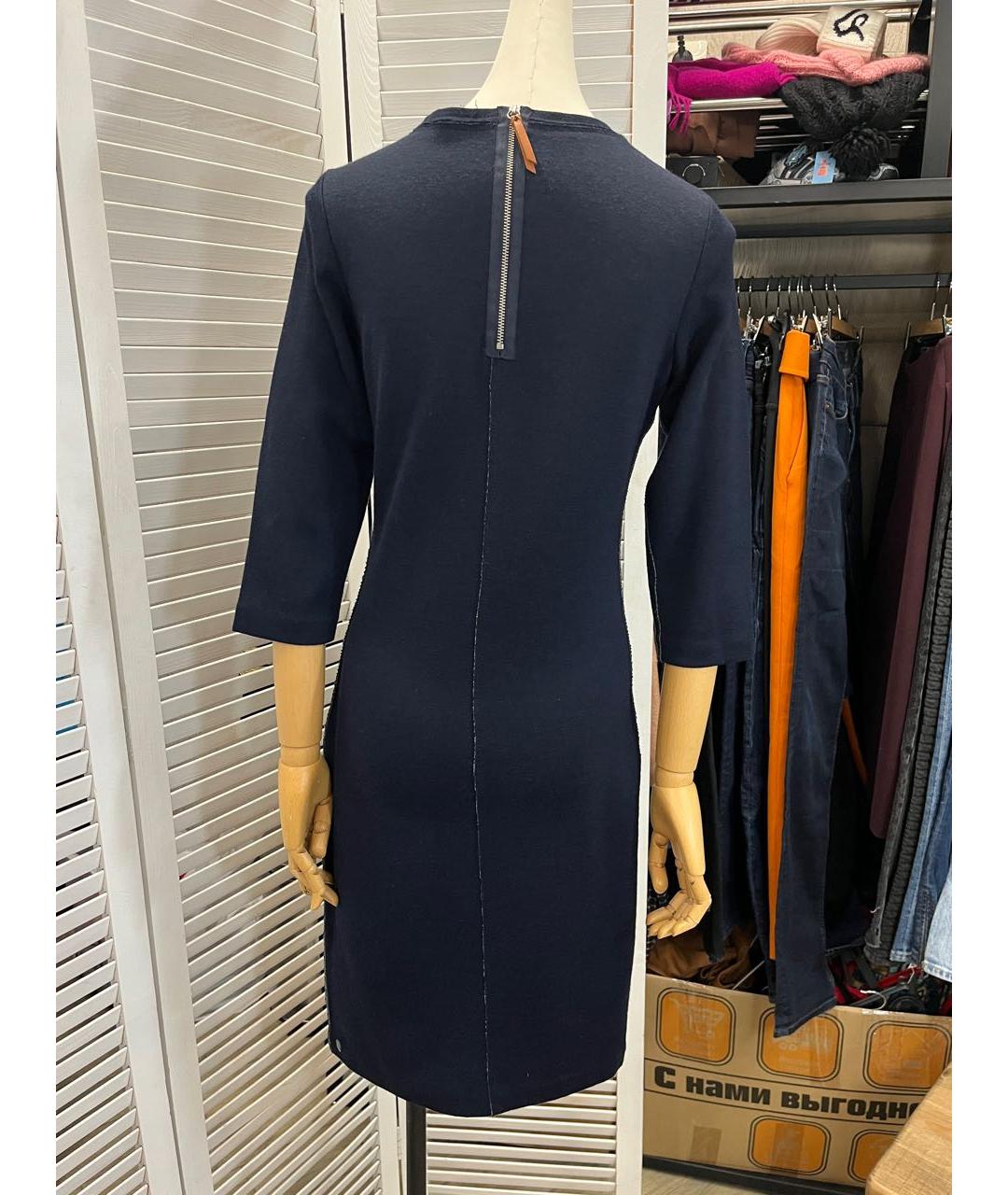 HUGO BOSS Темно-синее шерстяное повседневное платье, фото 2