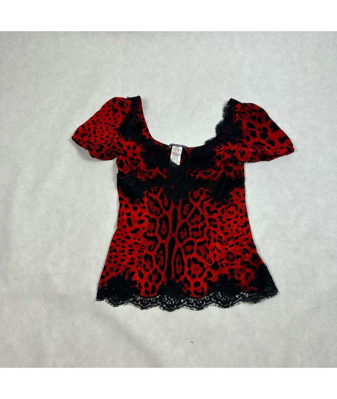 DOLCE&GABBANA Красная шелковая блузы, фото 5