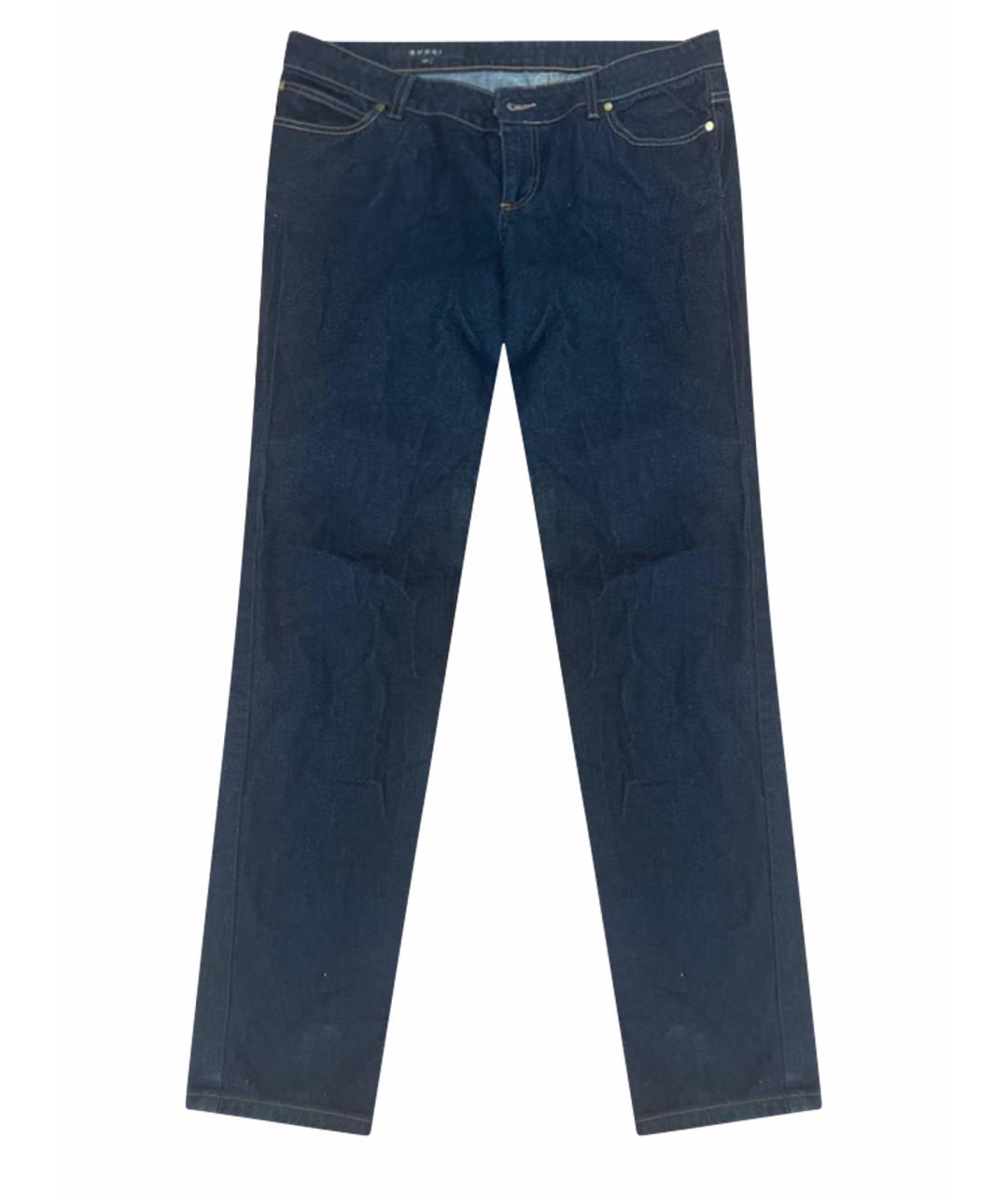 GUCCI Темно-синие хлопковые джинсы скинни, фото 1