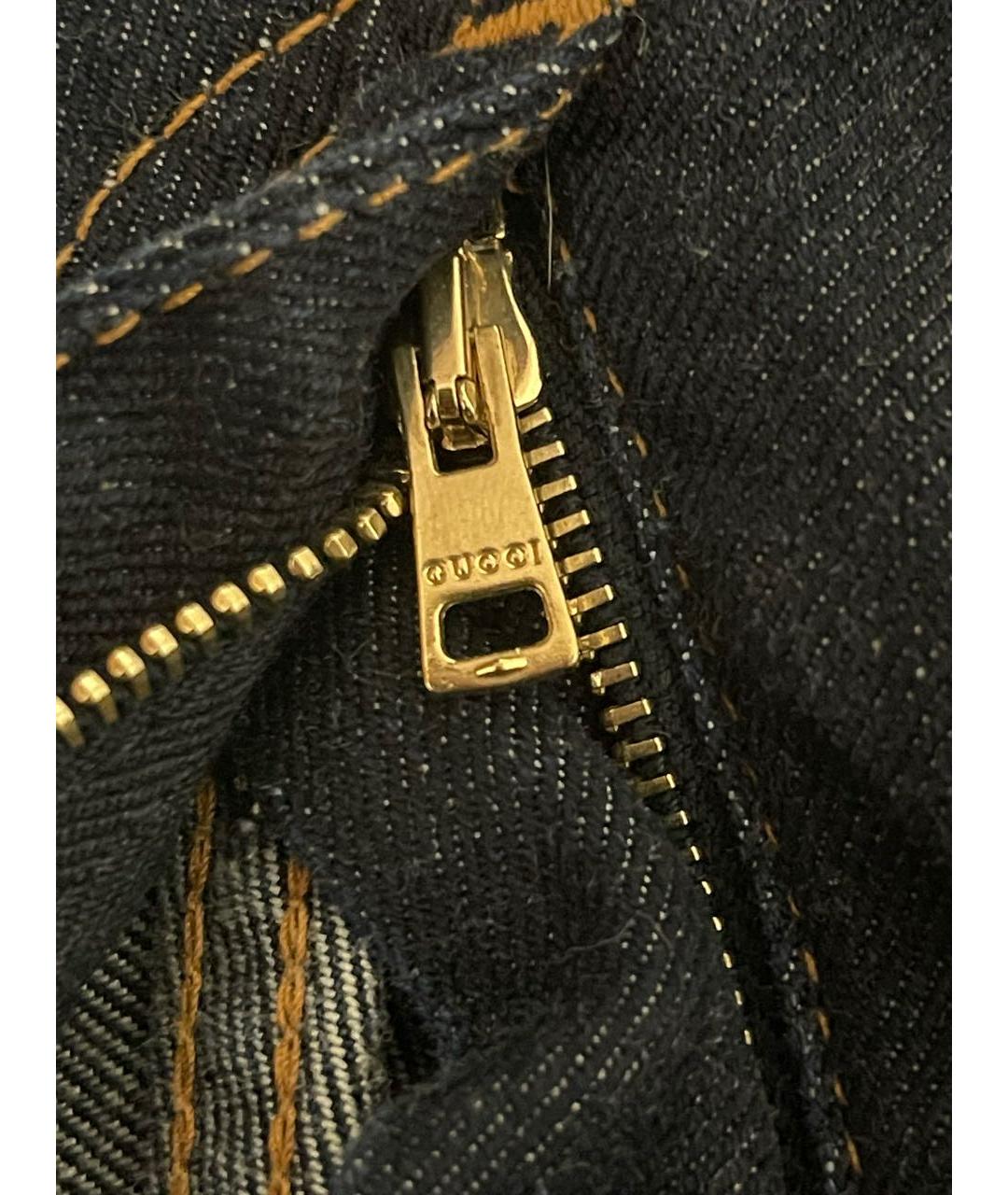 GUCCI Темно-синие хлопковые джинсы скинни, фото 6