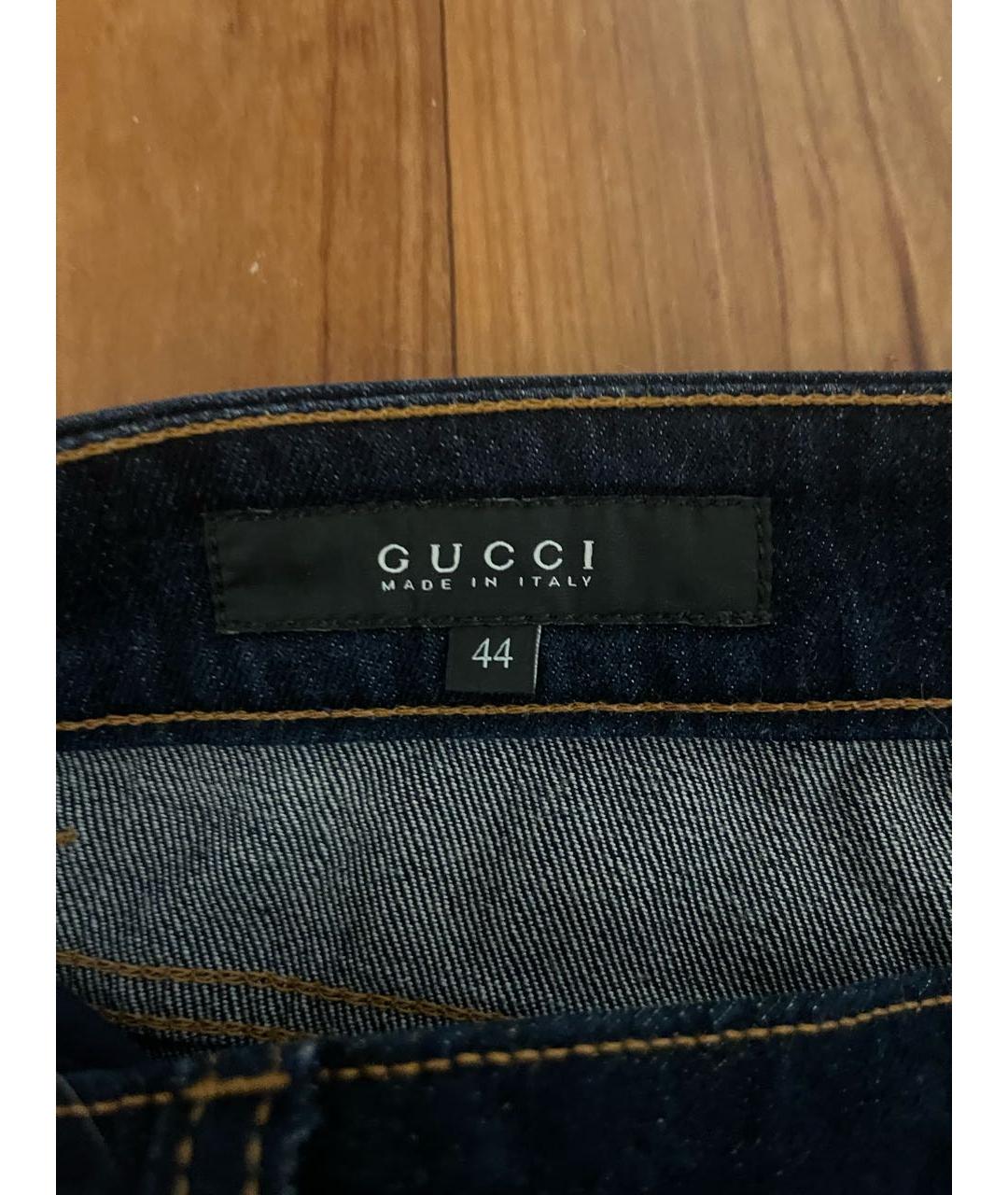 GUCCI Темно-синие хлопковые джинсы скинни, фото 4