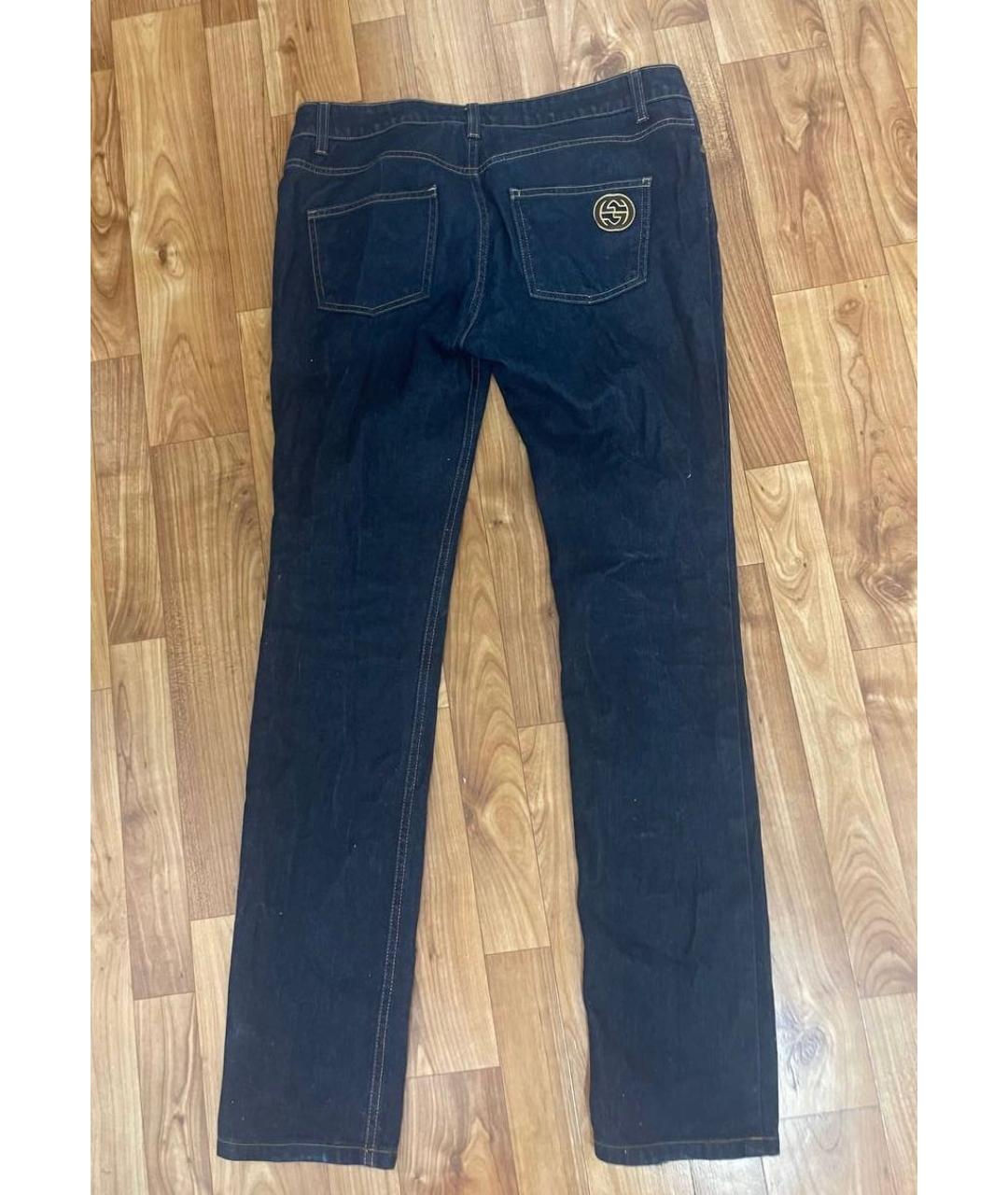 GUCCI Темно-синие хлопковые джинсы скинни, фото 2