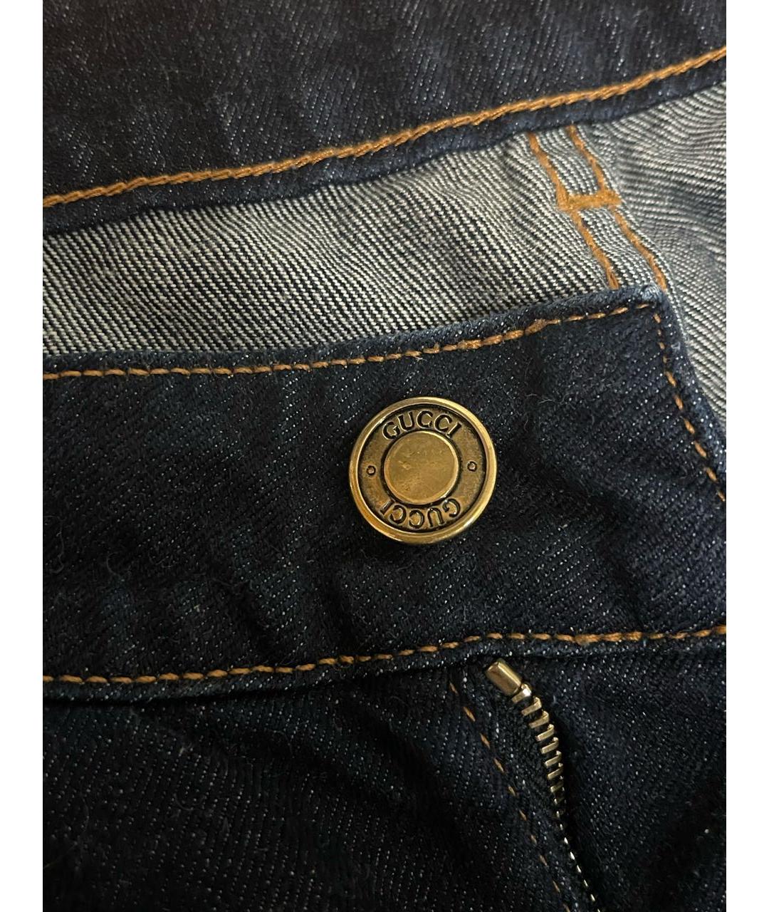GUCCI Темно-синие хлопковые джинсы скинни, фото 5