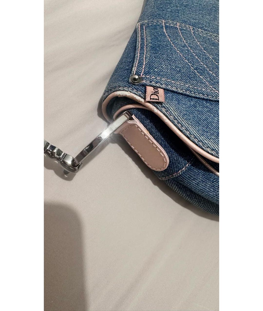 CHRISTIAN DIOR Синяя деним сумка с короткими ручками, фото 2