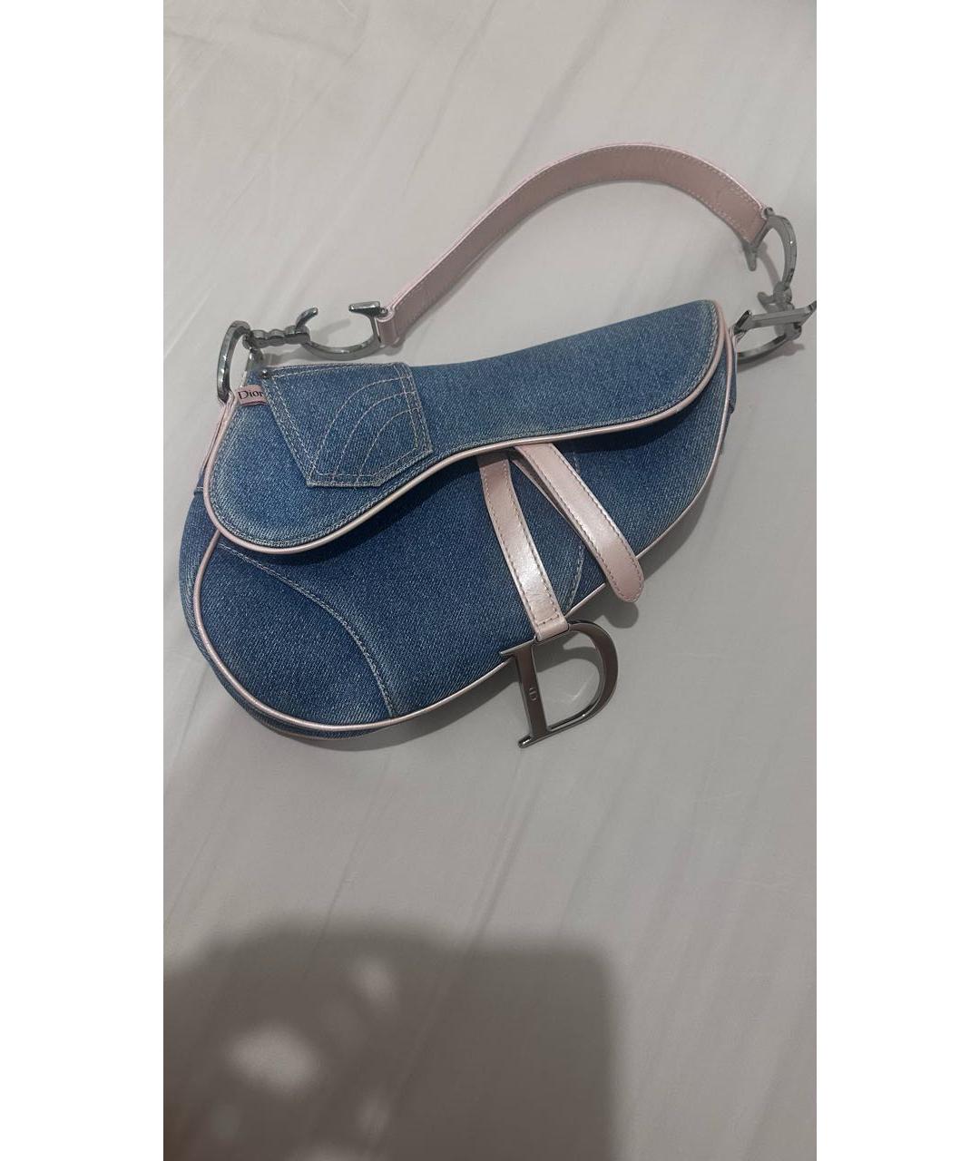 CHRISTIAN DIOR Синяя деним сумка с короткими ручками, фото 6