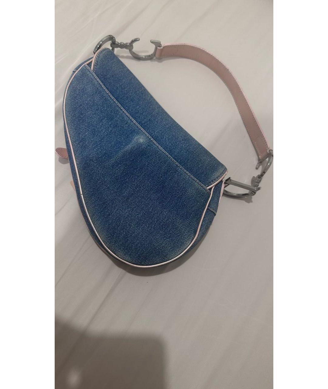 CHRISTIAN DIOR Синяя деним сумка с короткими ручками, фото 4