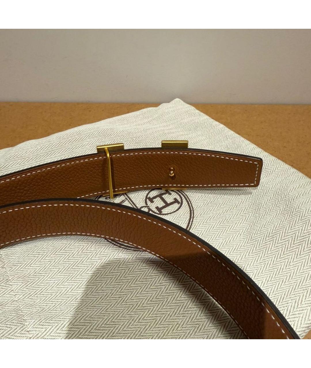 HERMES Черный кожаный ремень, фото 7