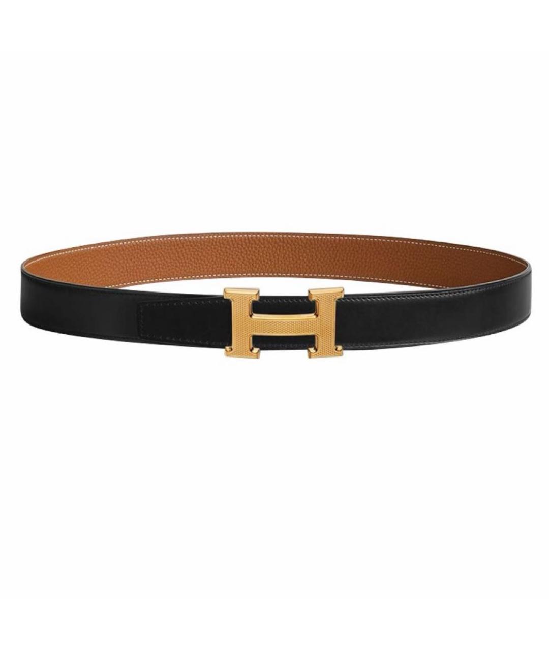 HERMES Черный кожаный ремень, фото 8