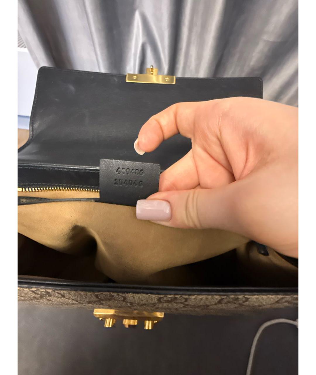 GUCCI Черная кожаная сумка через плечо, фото 5