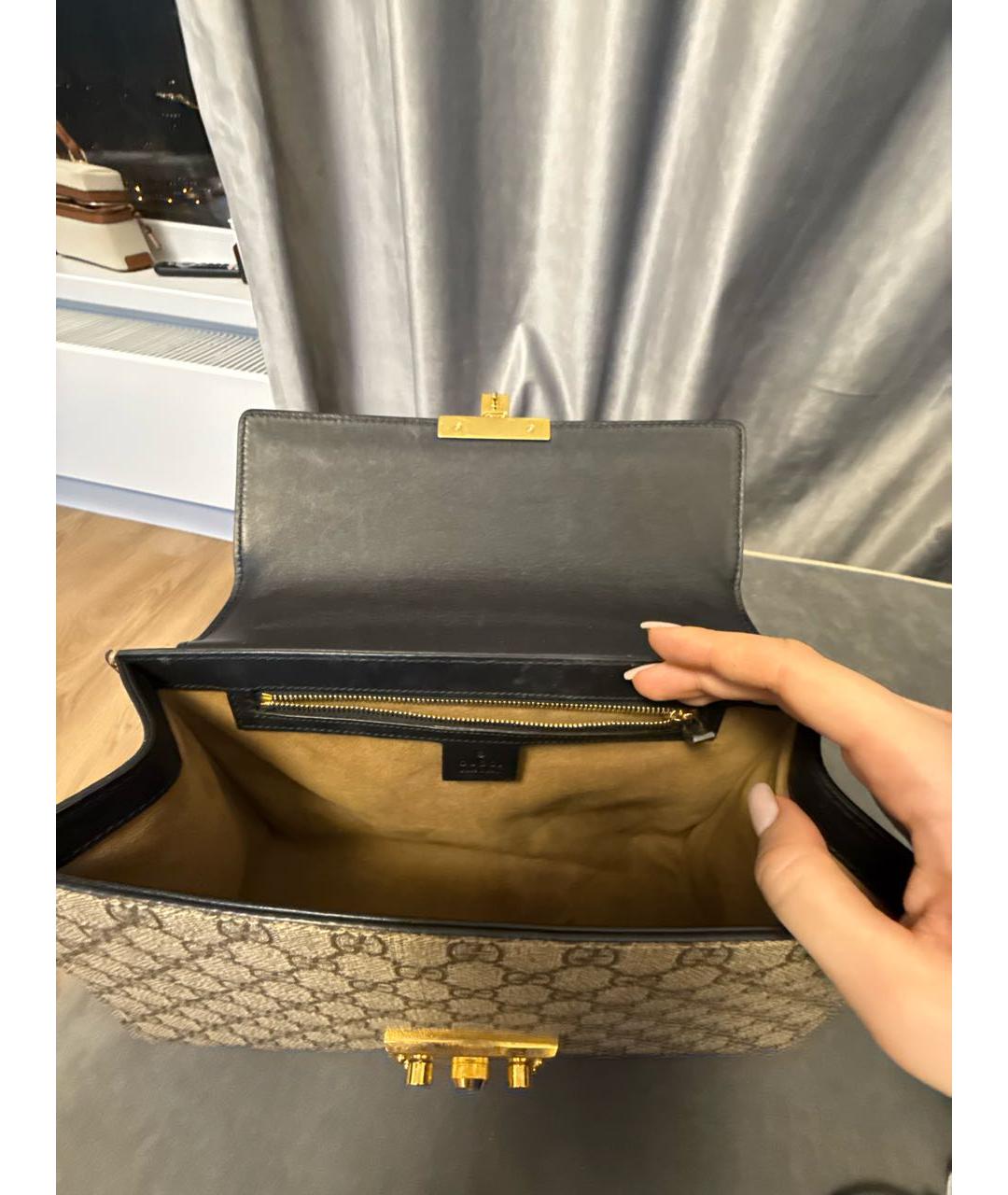 GUCCI Черная кожаная сумка через плечо, фото 4