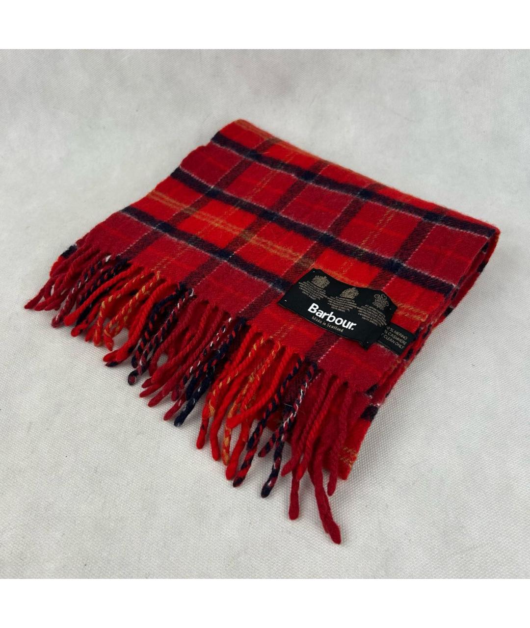 BARBOUR Красный шерстяной шарф, фото 2