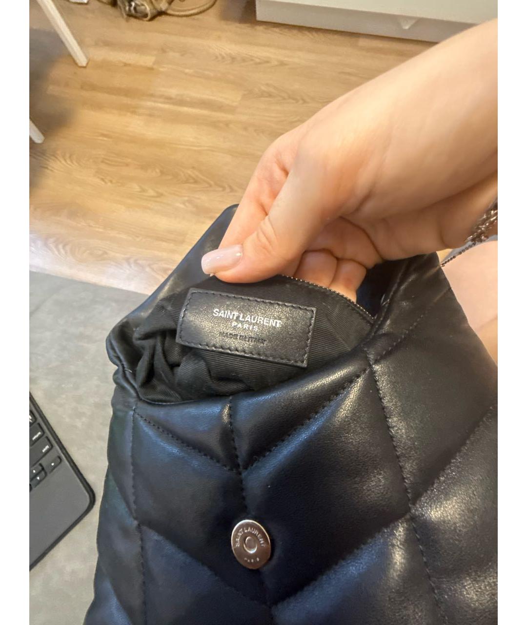 SAINT LAURENT Черная кожаная сумка через плечо, фото 5