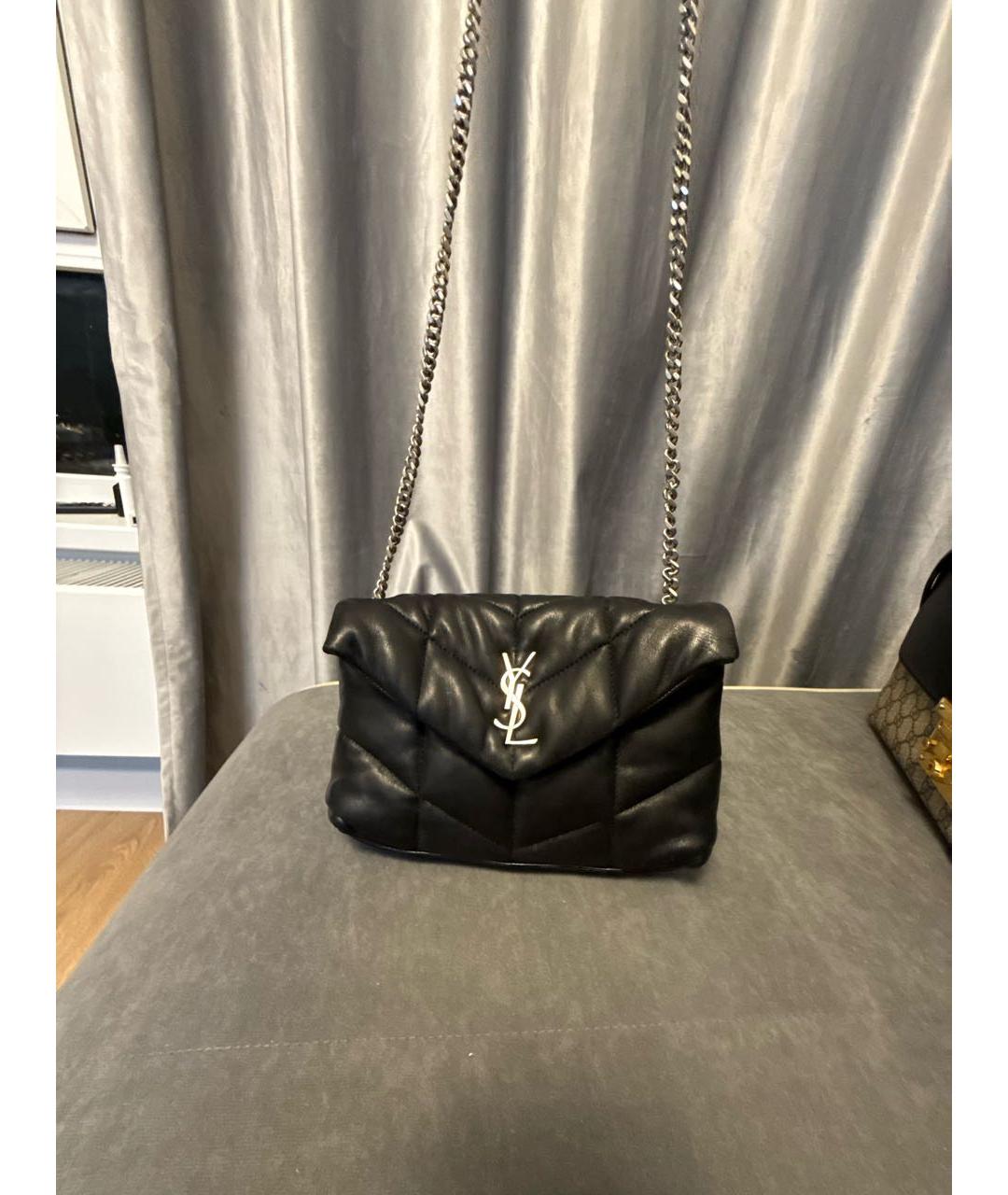 SAINT LAURENT Черная кожаная сумка через плечо, фото 6
