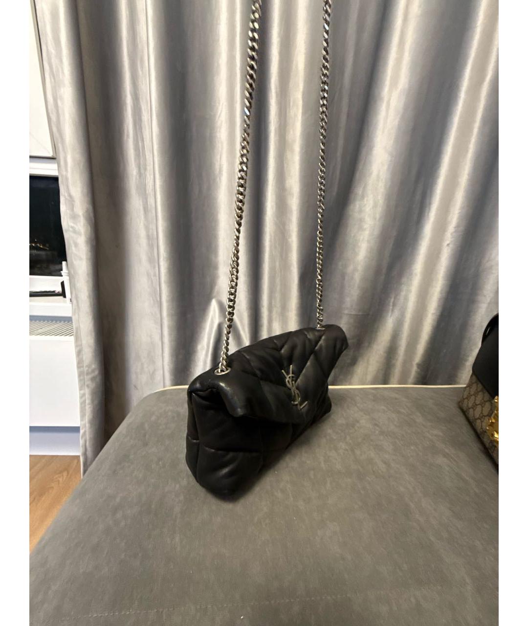 SAINT LAURENT Черная кожаная сумка через плечо, фото 2