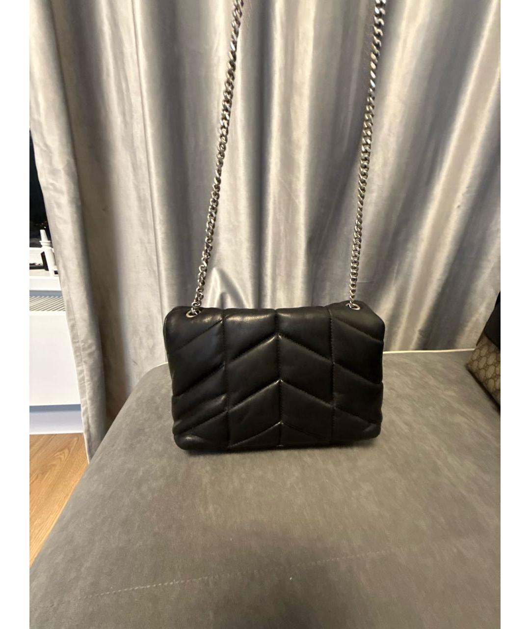 SAINT LAURENT Черная кожаная сумка через плечо, фото 3