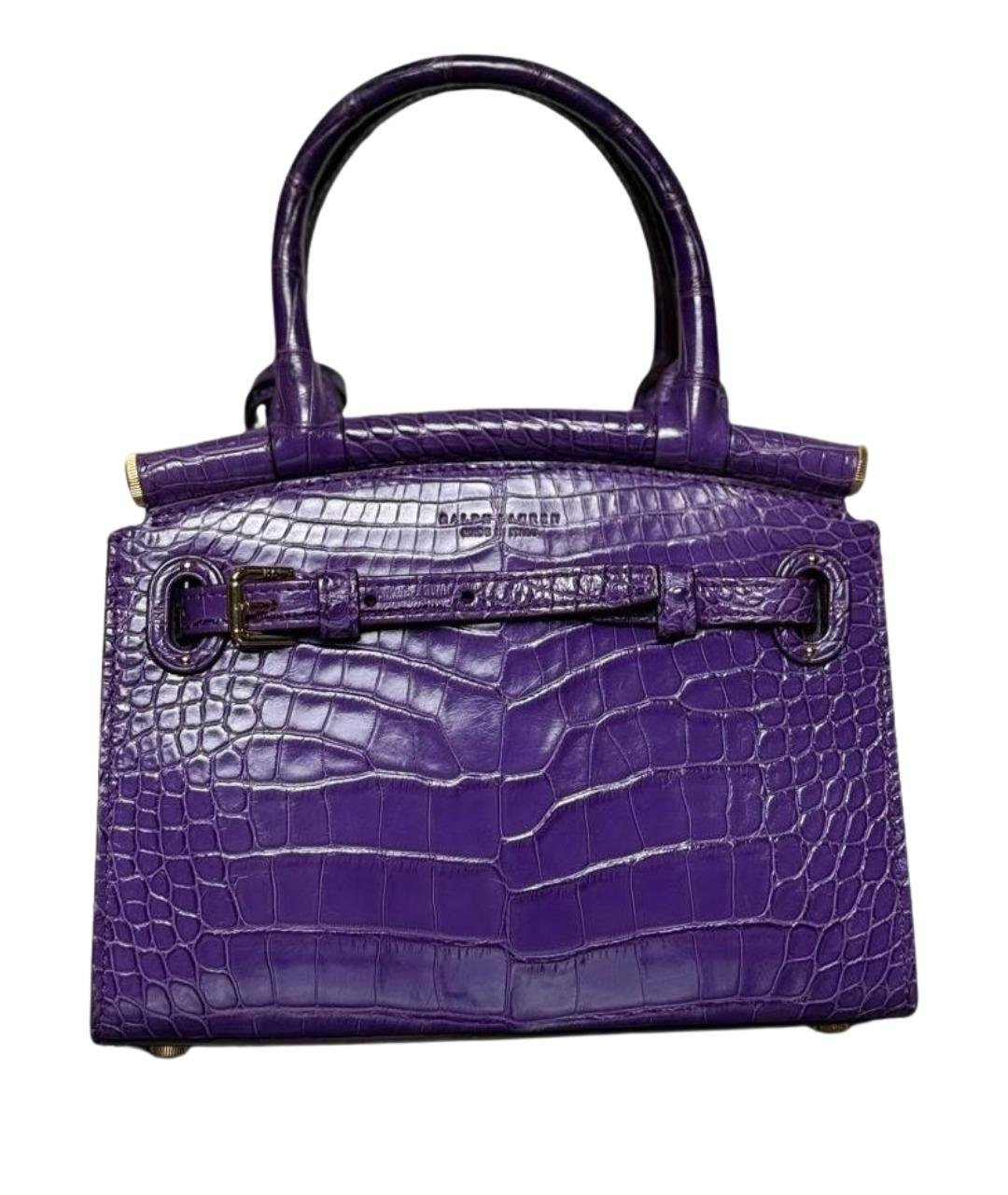 RALPH LAUREN COLLECTION Фиолетовая сумка с короткими ручками из экзотической кожи, фото 1