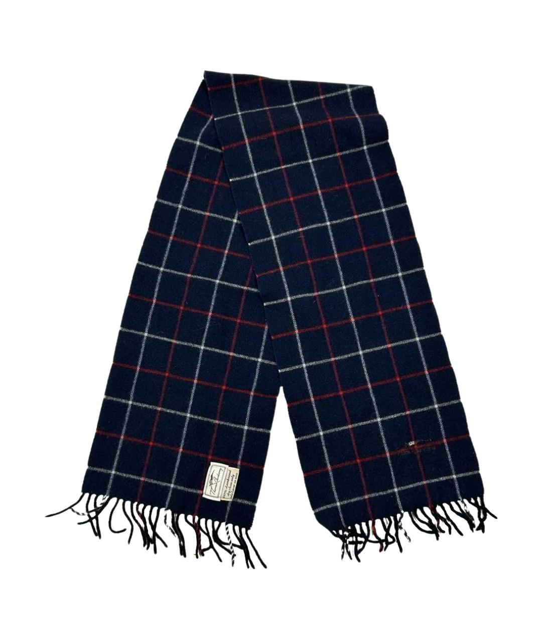 BURBERRY Темно-синий шерстяной шарф, фото 1