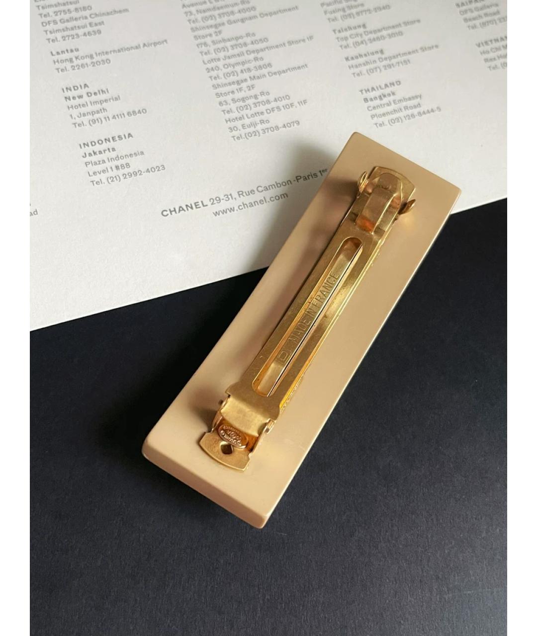 CHANEL Бежевая заколка, фото 3
