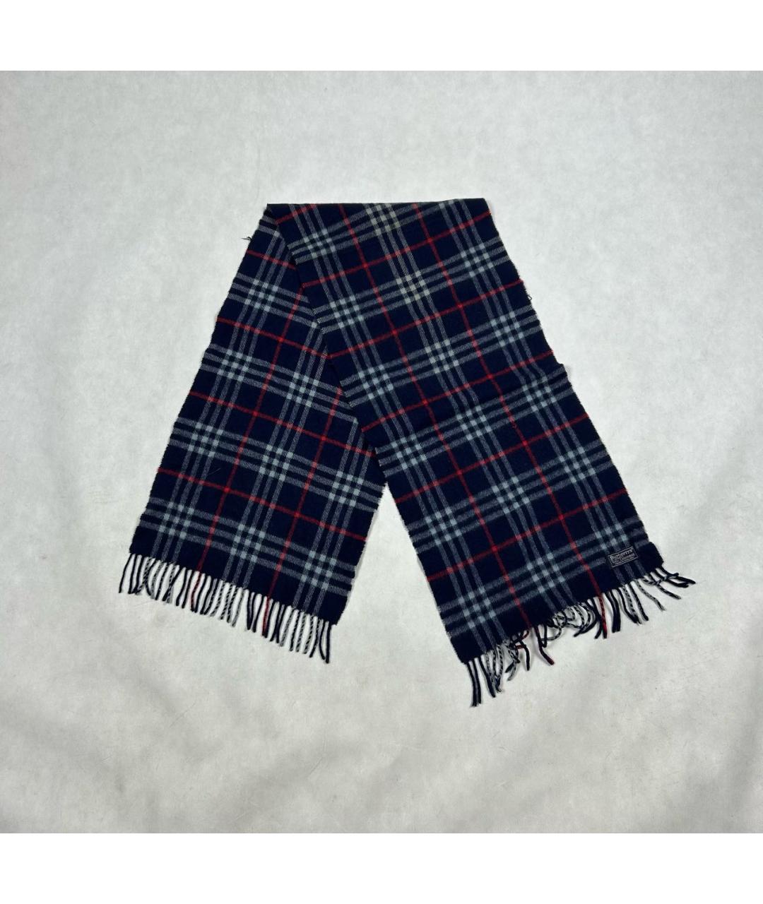 BURBERRY Темно-синий кашемировый шарф, фото 2