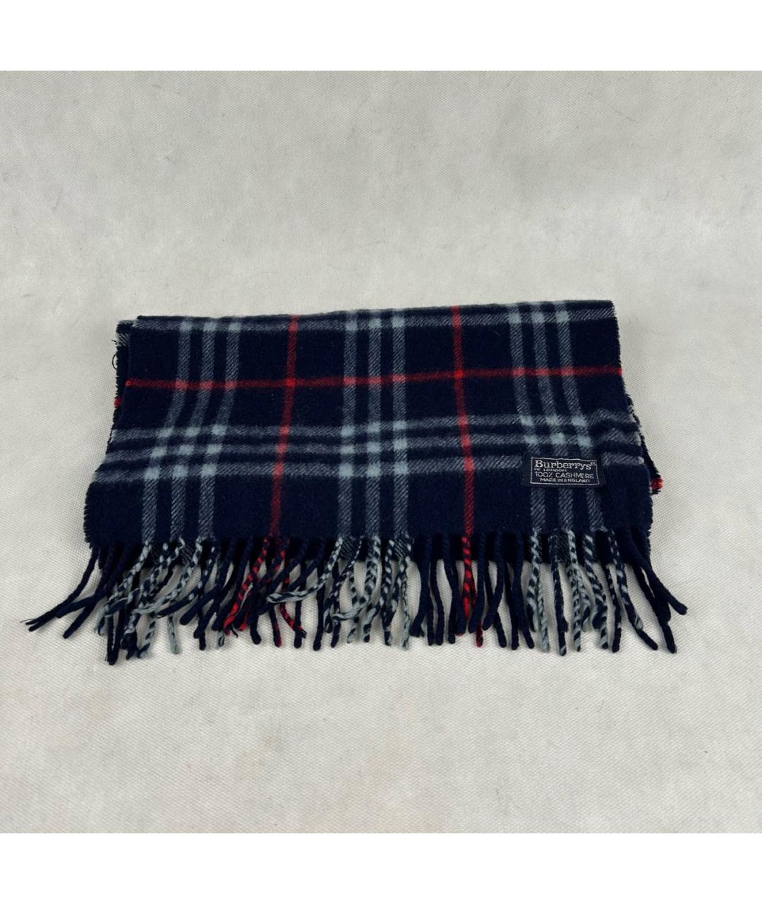 BURBERRY Темно-синий кашемировый шарф, фото 5