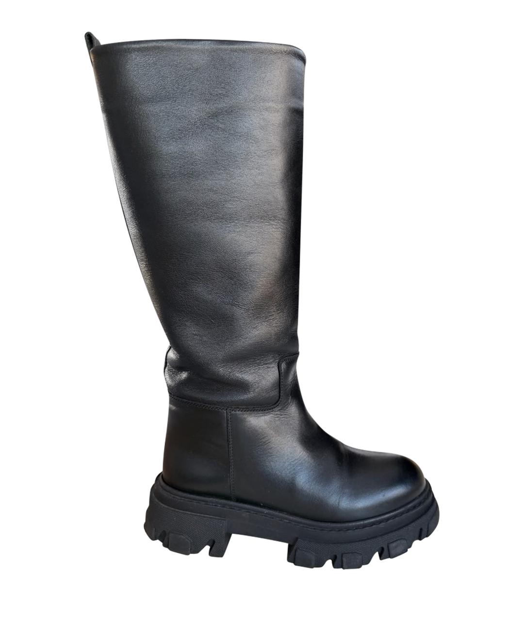 GIABORGHINI Черные кожаные сапоги, фото 1