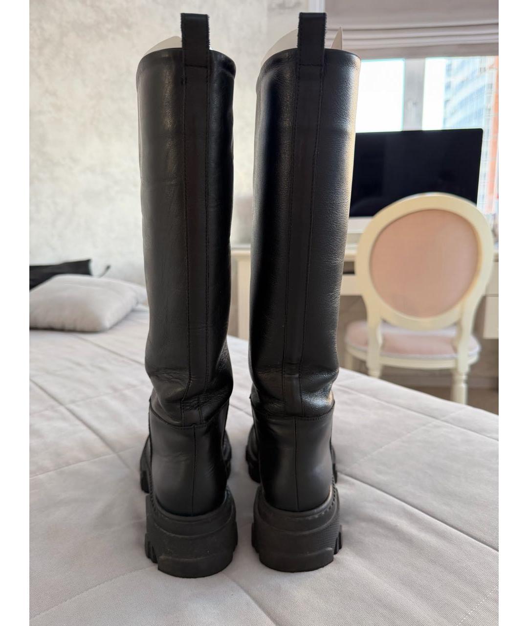GIABORGHINI Черные кожаные сапоги, фото 4