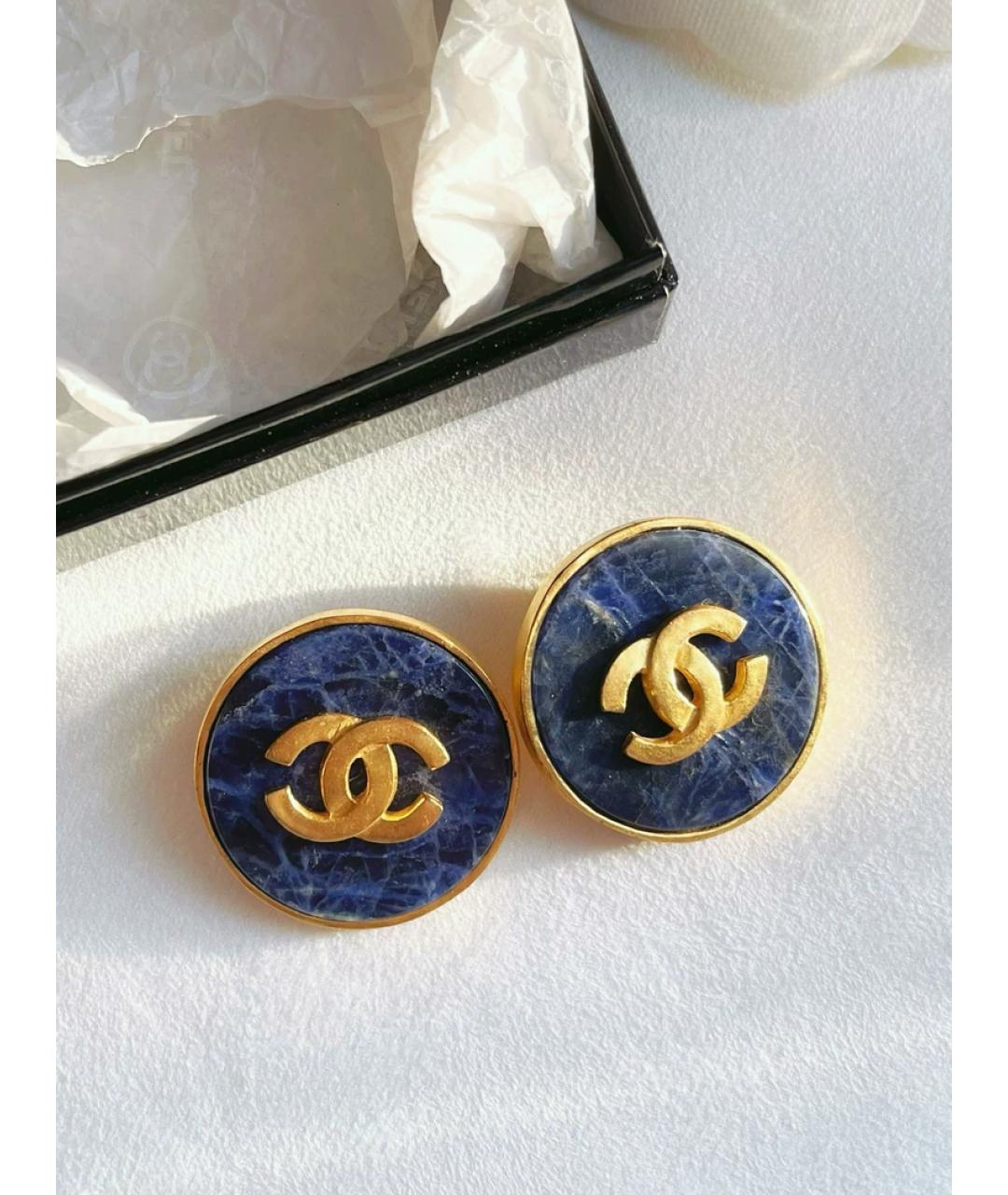 CHANEL Синие серьги, фото 5