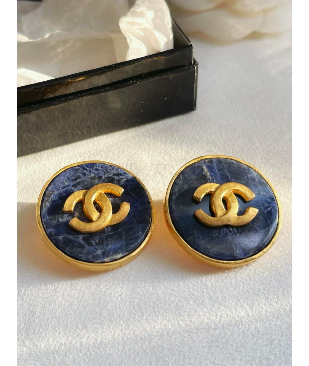 CHANEL Синие серьги, фото 4