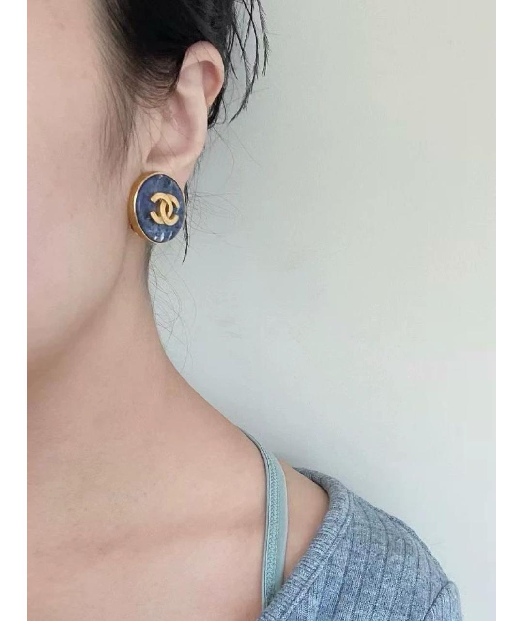 CHANEL Синие серьги, фото 3