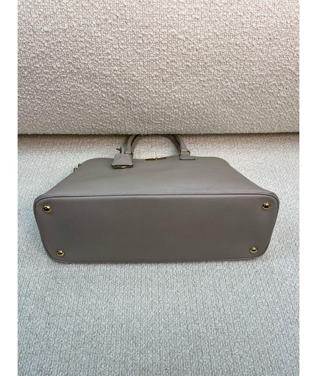 PRADA Бежевая кожаная сумка с короткими ручками, фото 6