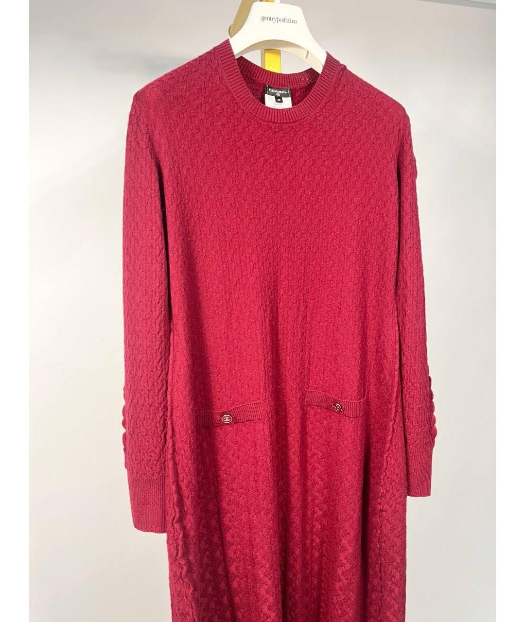 CHANEL Бордовое повседневное платье, фото 8