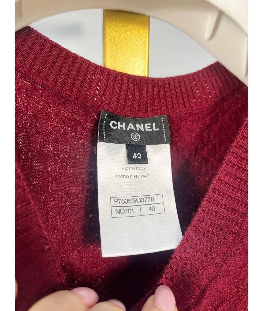 CHANEL Бордовое повседневное платье, фото 3