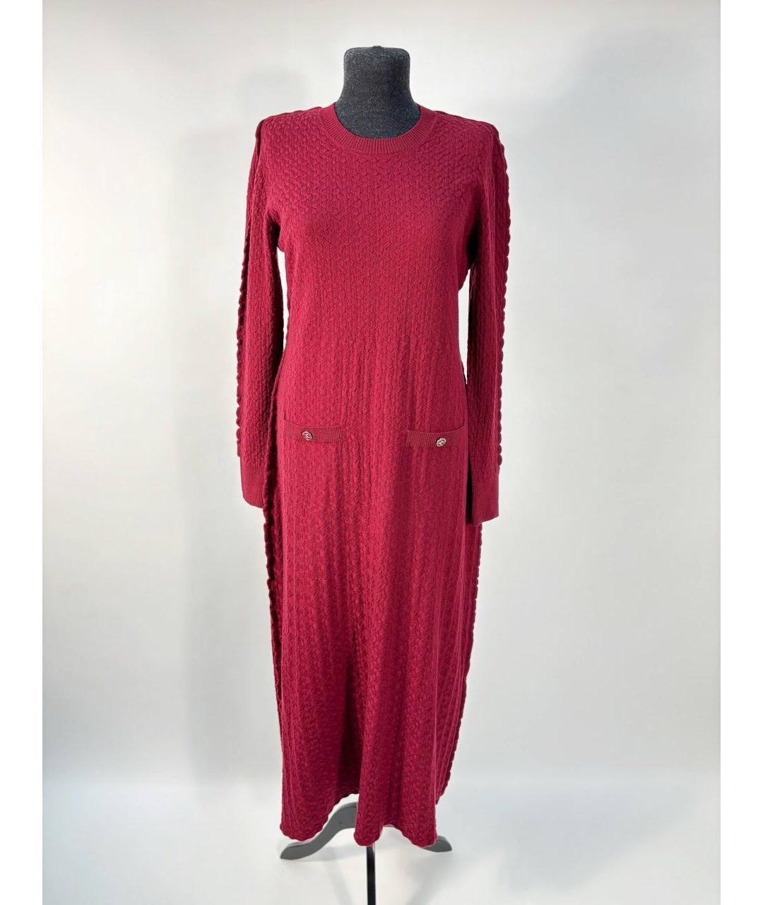 CHANEL Бордовое повседневное платье, фото 9