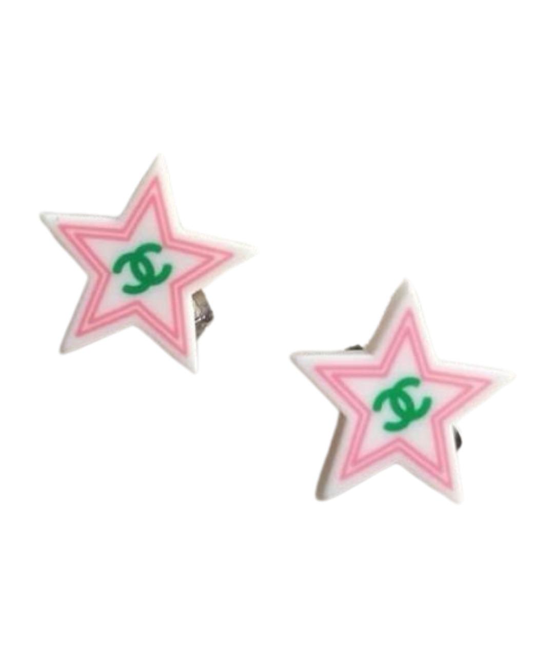 CHANEL Розовые пластиковые серьги, фото 1