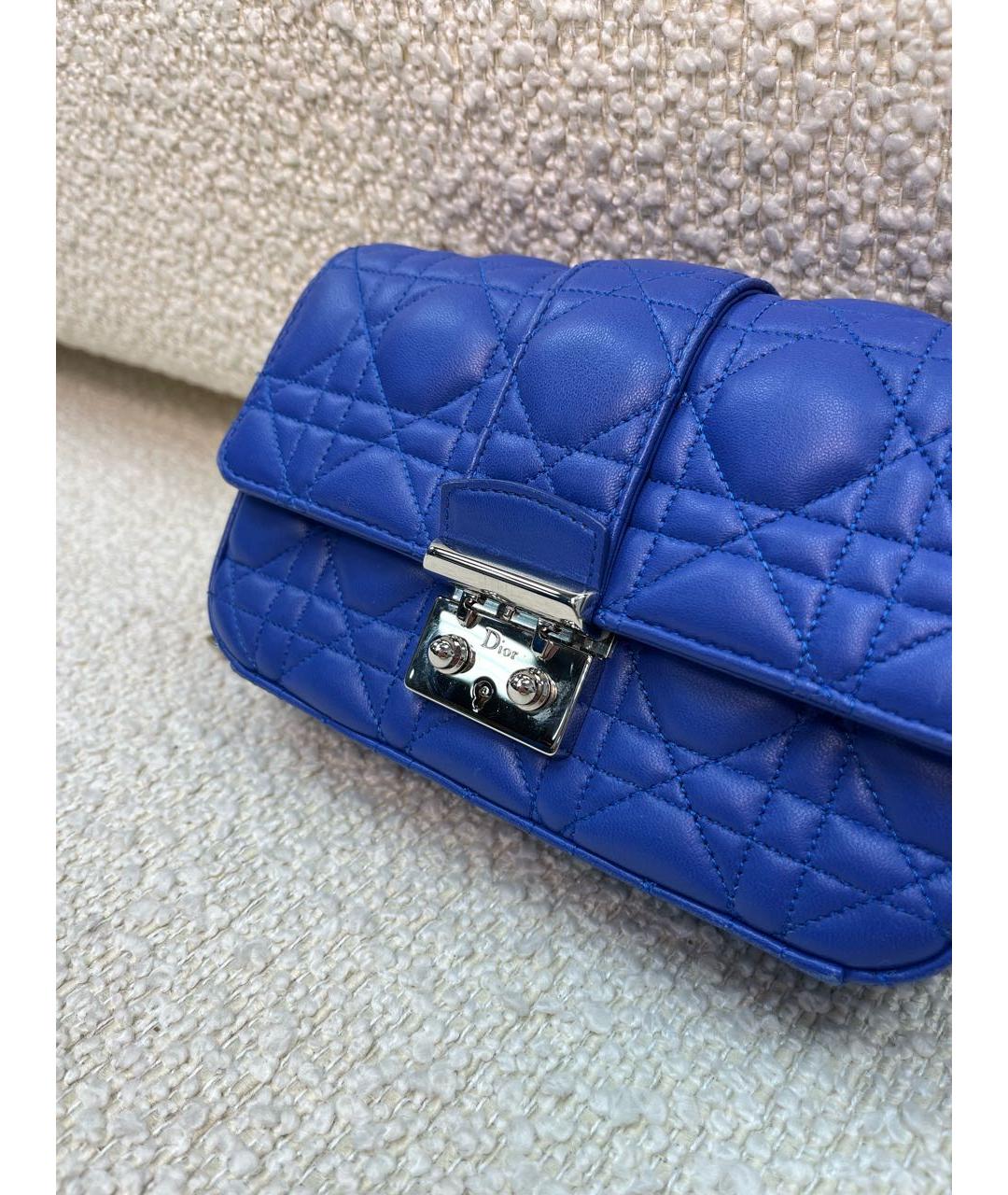 CHRISTIAN DIOR Синяя кожаная сумка через плечо, фото 6