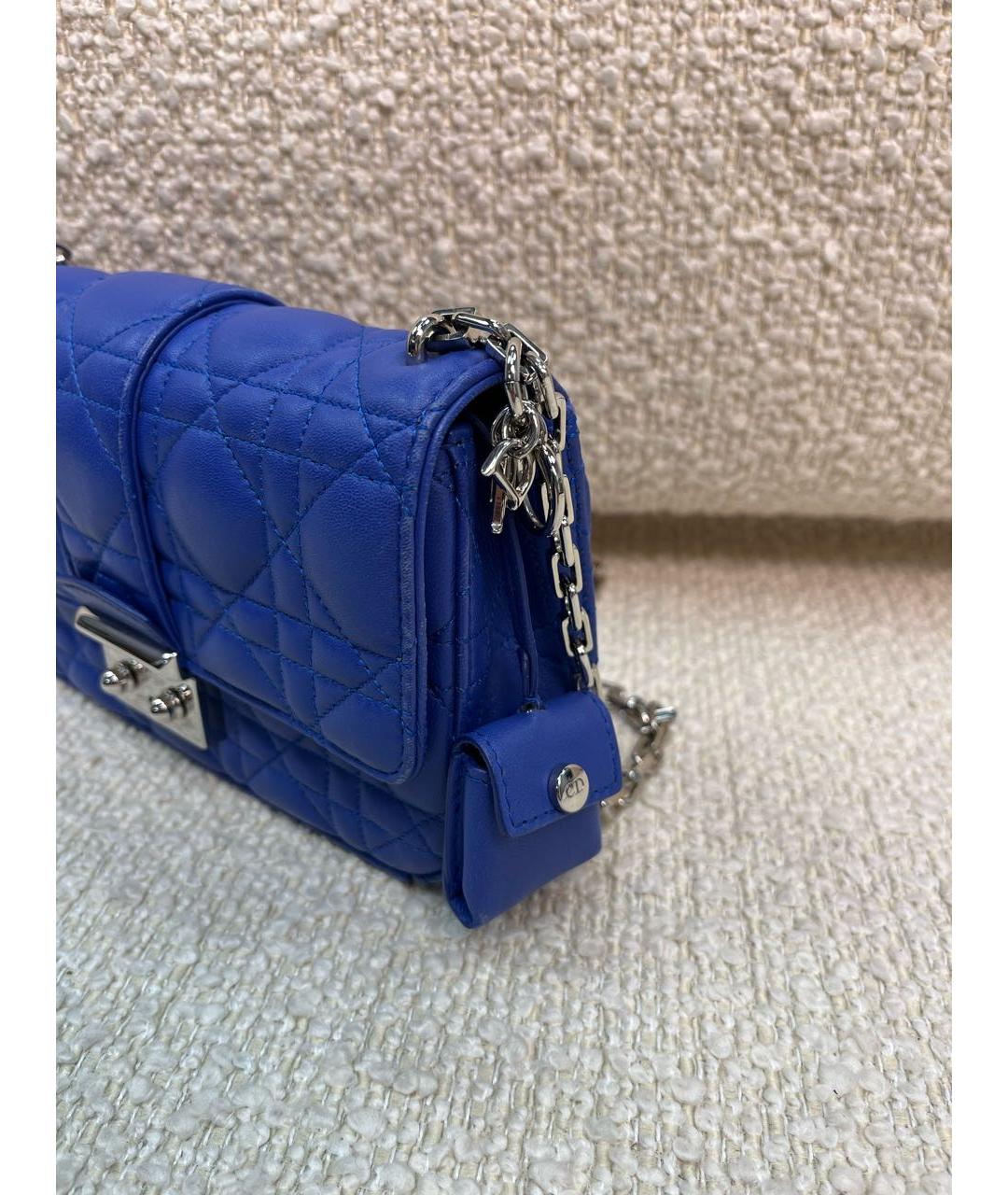 CHRISTIAN DIOR Синяя кожаная сумка через плечо, фото 8