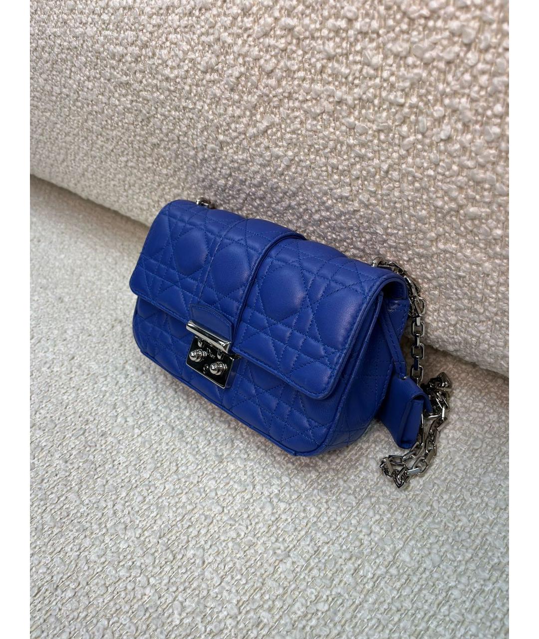 CHRISTIAN DIOR Синяя кожаная сумка через плечо, фото 5