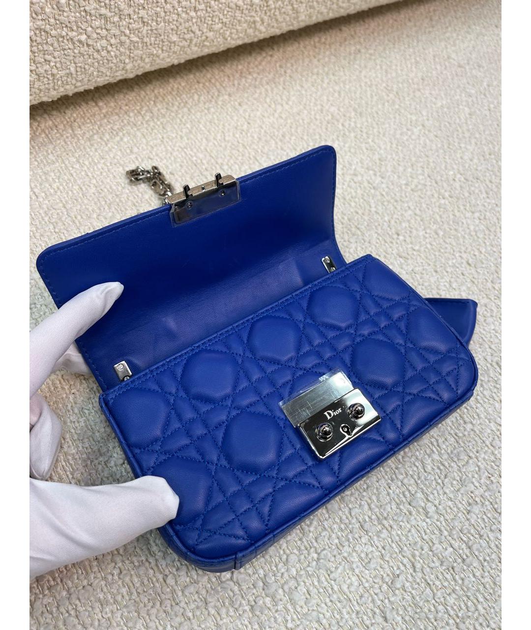 CHRISTIAN DIOR Синяя кожаная сумка через плечо, фото 7