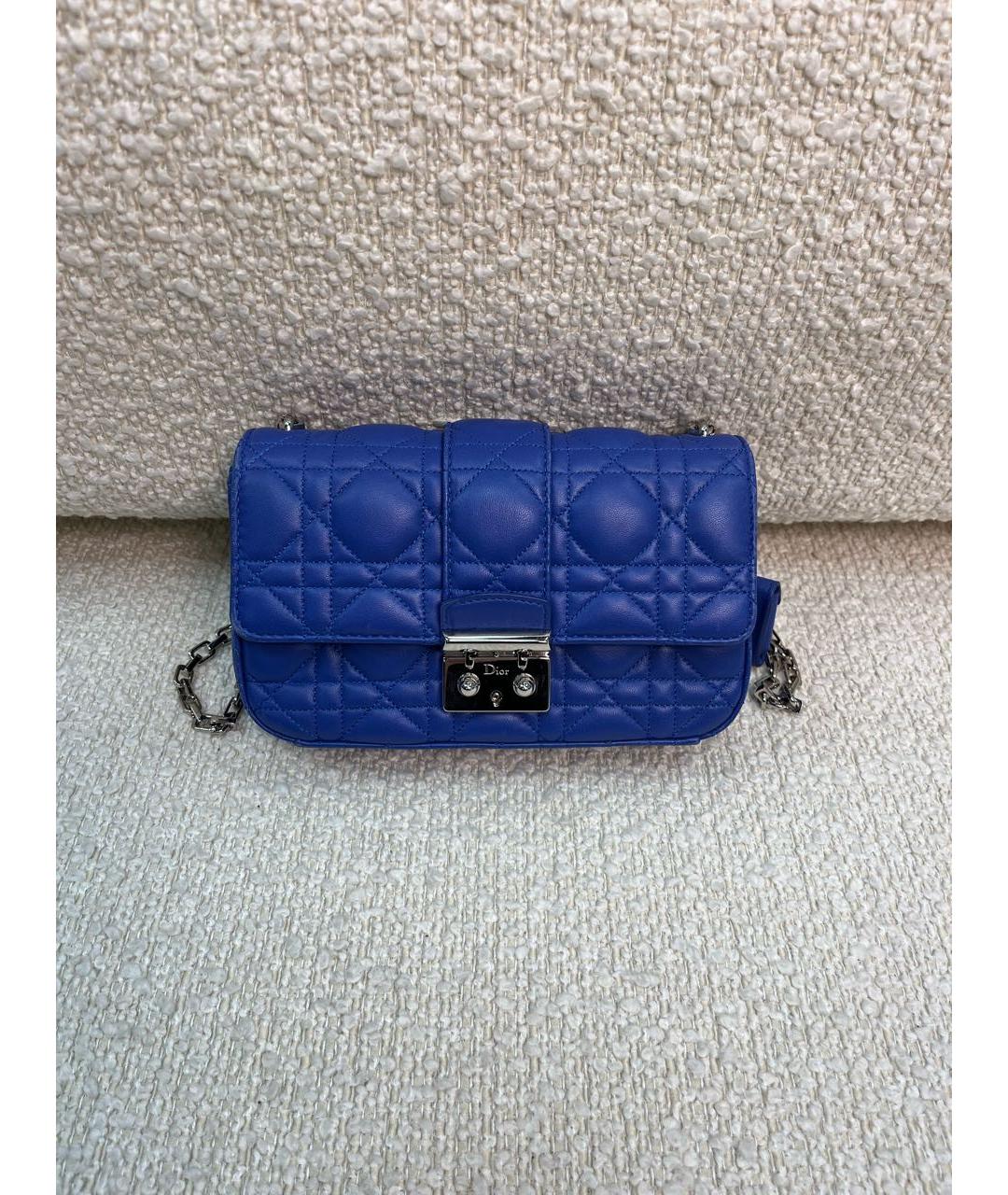 CHRISTIAN DIOR Синяя кожаная сумка через плечо, фото 9