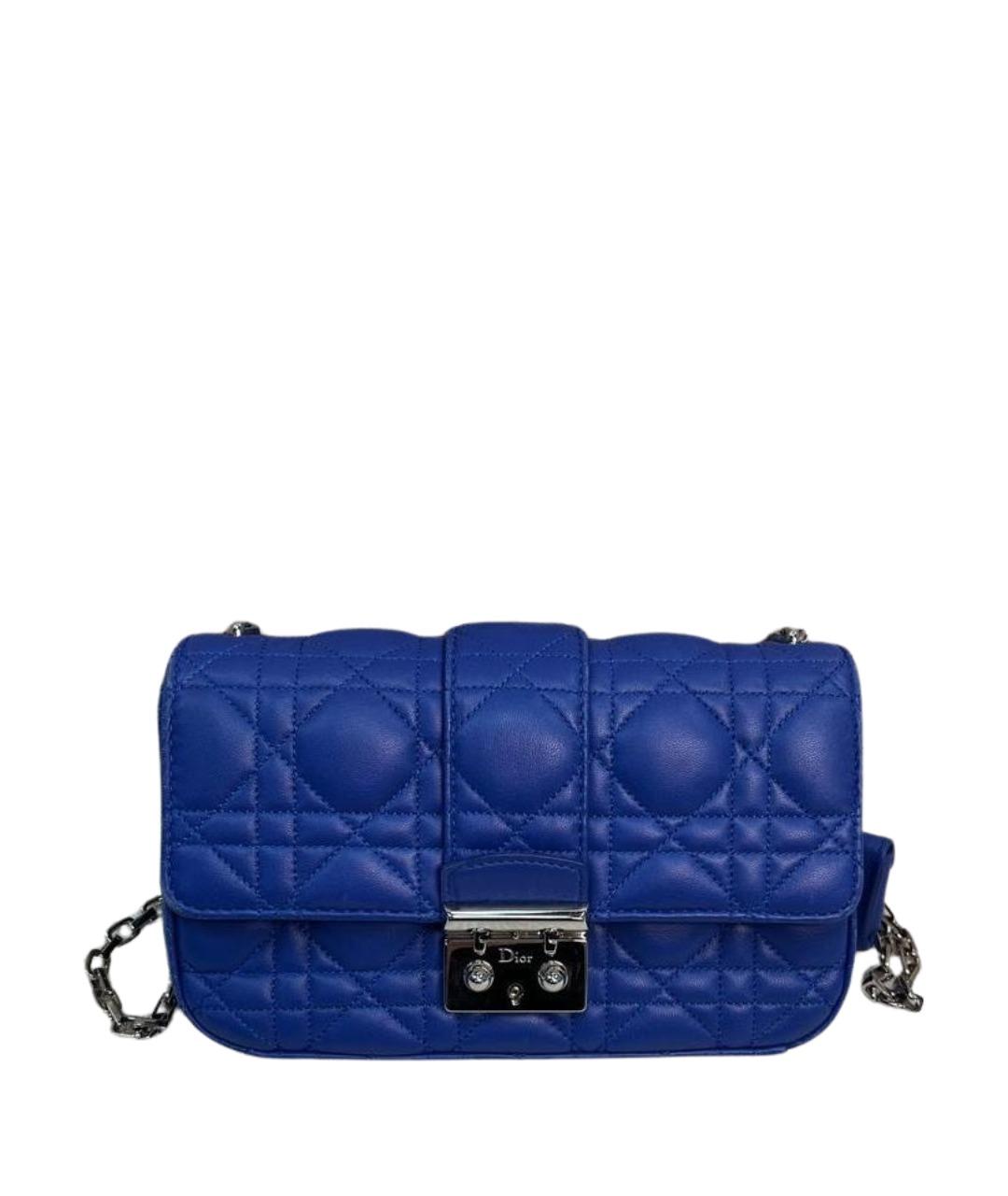 CHRISTIAN DIOR Синяя кожаная сумка через плечо, фото 1