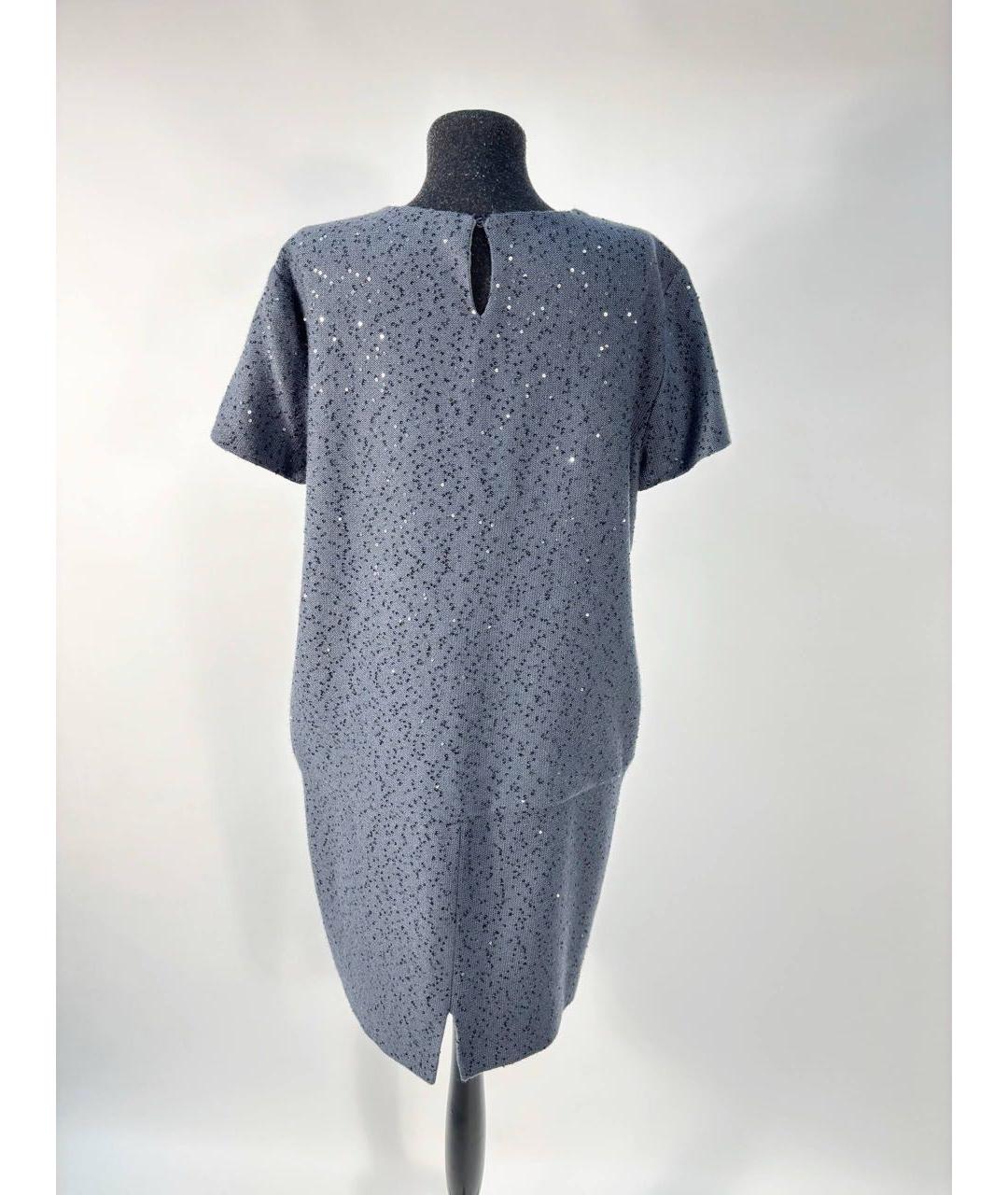 BRUNELLO CUCINELLI Голубое повседневное платье, фото 7