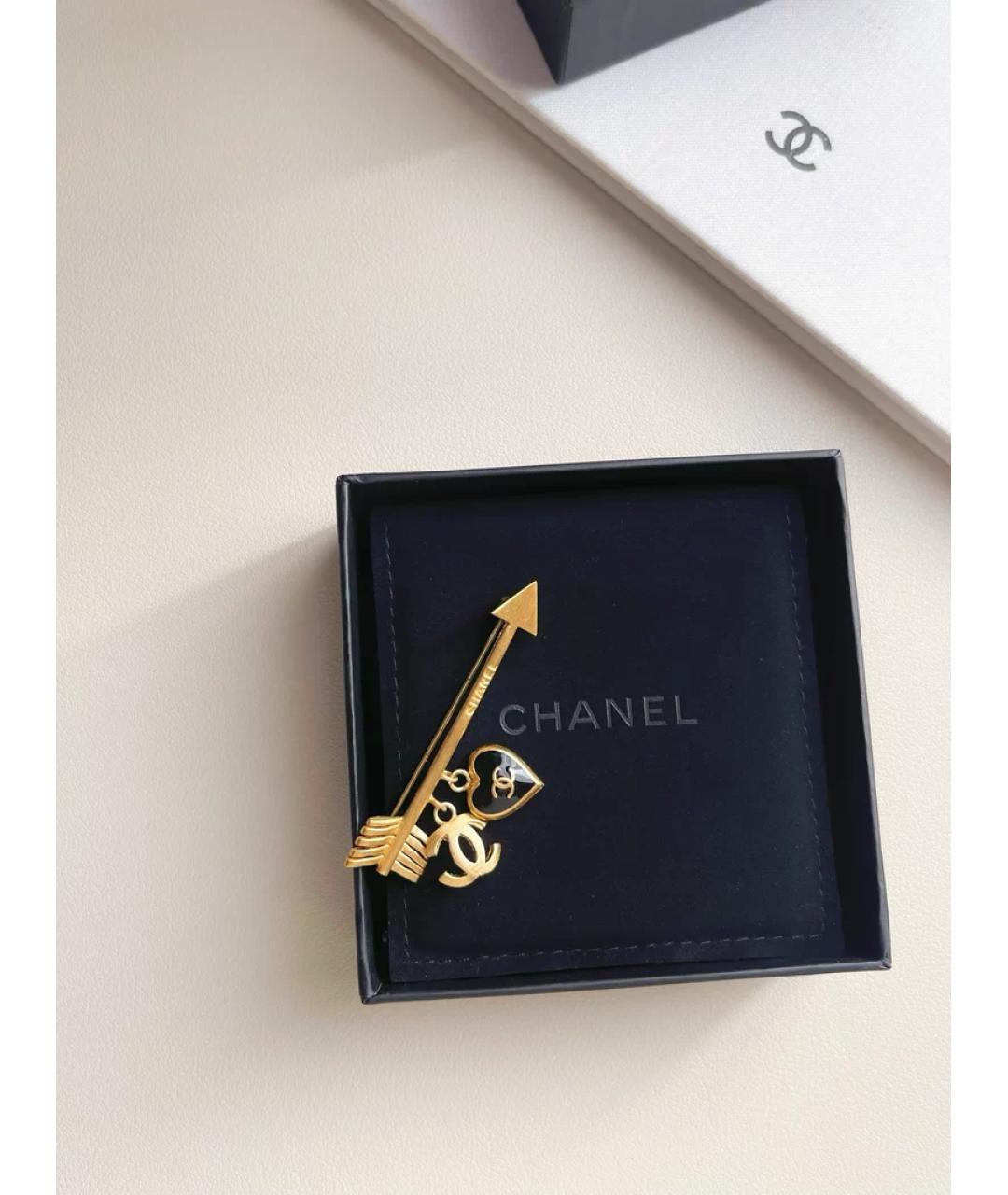 CHANEL Золотая металлическая булавка / брошь, фото 2