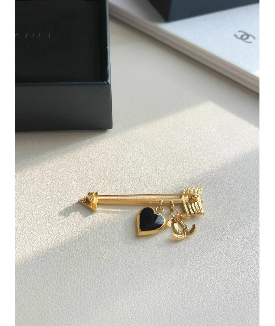 CHANEL Золотая металлическая булавка / брошь, фото 5