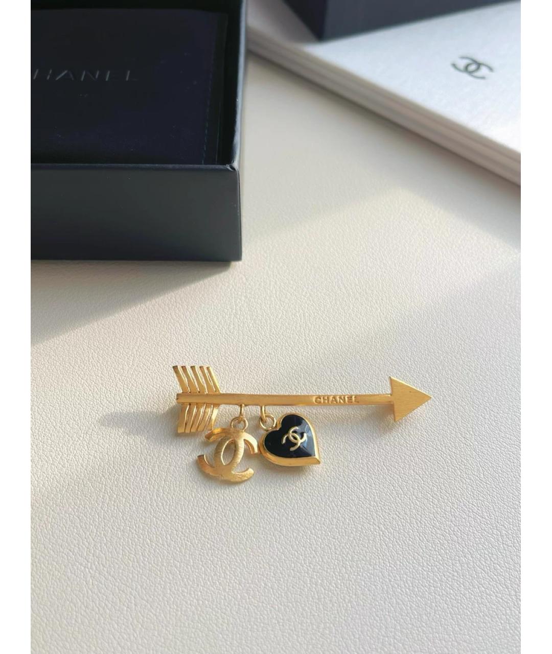 CHANEL Золотая металлическая булавка / брошь, фото 4