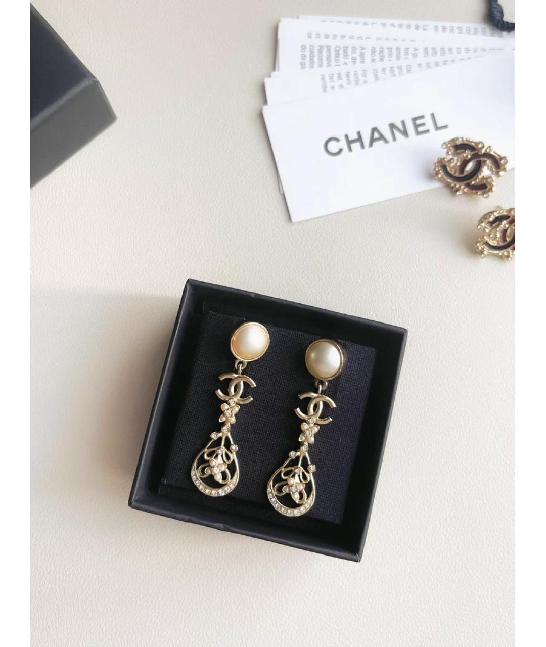 CHANEL Золотые жемчужные серьги, фото 3