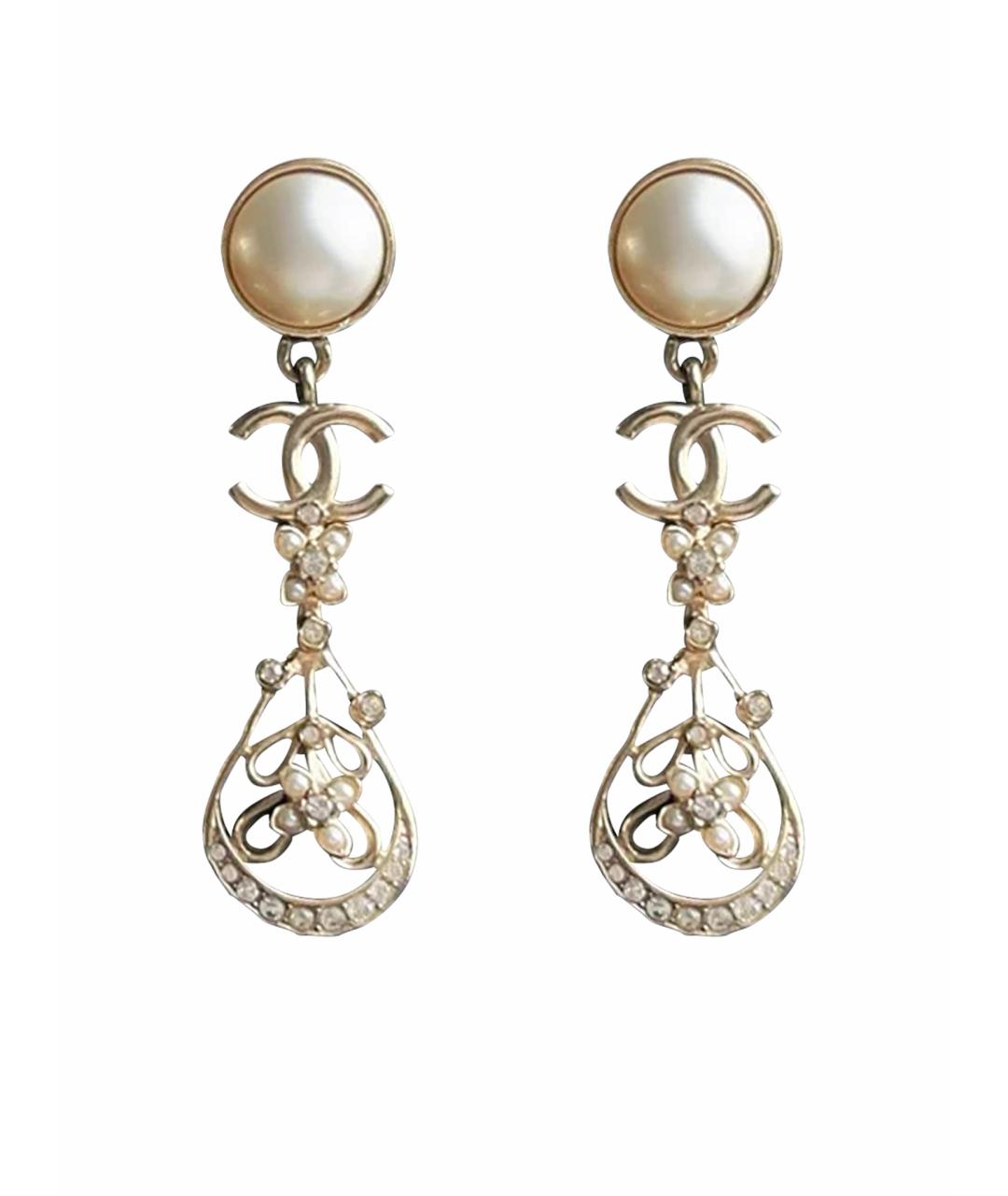 CHANEL Золотые жемчужные серьги, фото 1