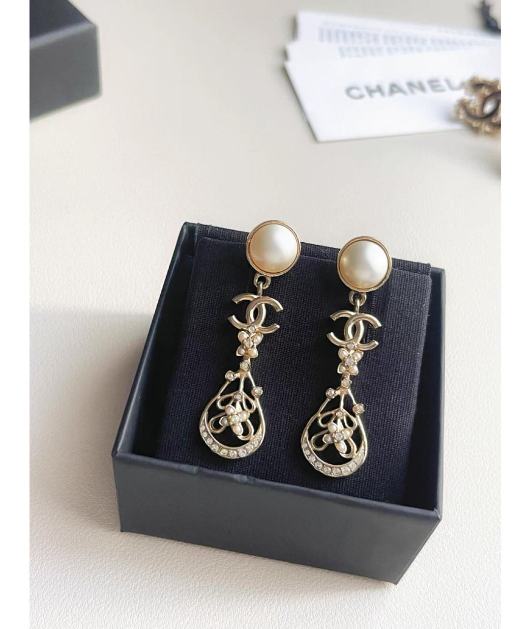 CHANEL Золотые жемчужные серьги, фото 4