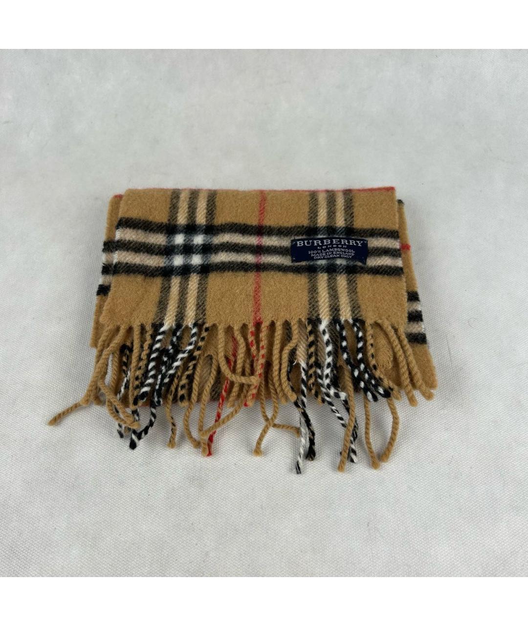 BURBERRY Бежевый шерстяной шарф, фото 5