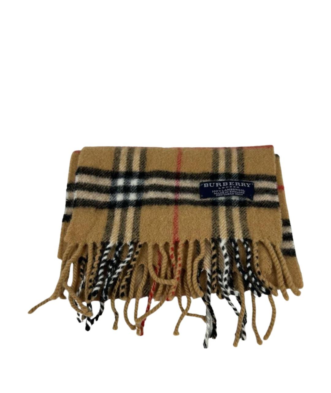 BURBERRY Бежевый шерстяной шарф, фото 1